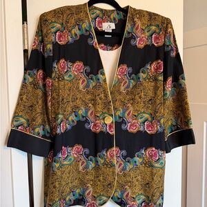 CB New York Vintage Paisley Floral Button Jacket 16